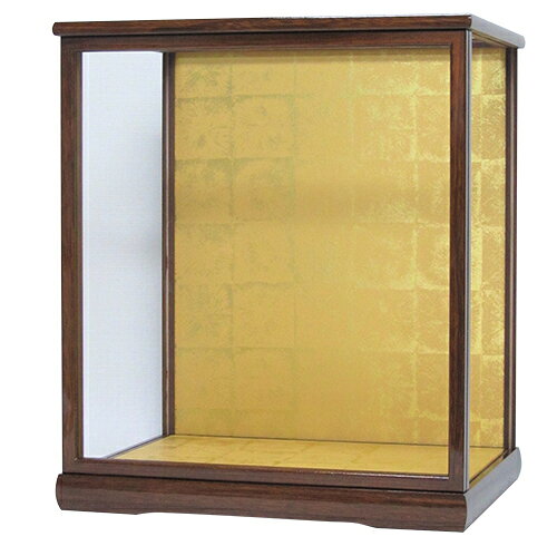 人形ケース ガラスケース間口35×奥行27×高さ40cm ケヤキ塗 戸付 木製 市松人形 博多人形