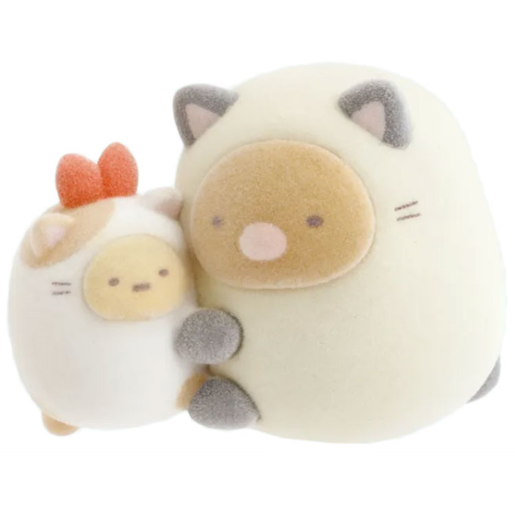 【4月中旬以降〜出荷】 すみっコぐらし プチすみっコねこぐらしマスコット とんかつ えびふらいのしっぽ すみっコぐらしプチコレクション フロッキー加工 猫 着ぐるみ