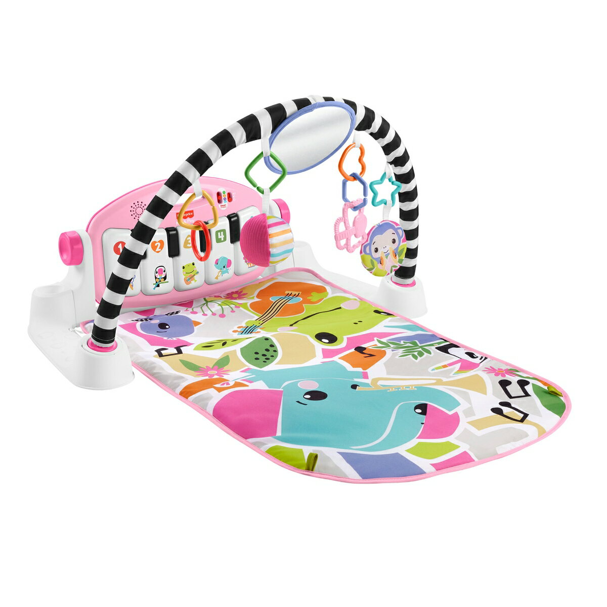 フィッシャープライス(fisher price)　あんよでキック！感覚が育つ4WAYバイリンガル・ピアノジム ピンク 赤ちゃん・幼児おもちゃ 知育・学習玩具 室内遊具 ベビージム ・ プレイマット ・ 英語 ・ 外国語 0ヵ月から ピンク JLK18
