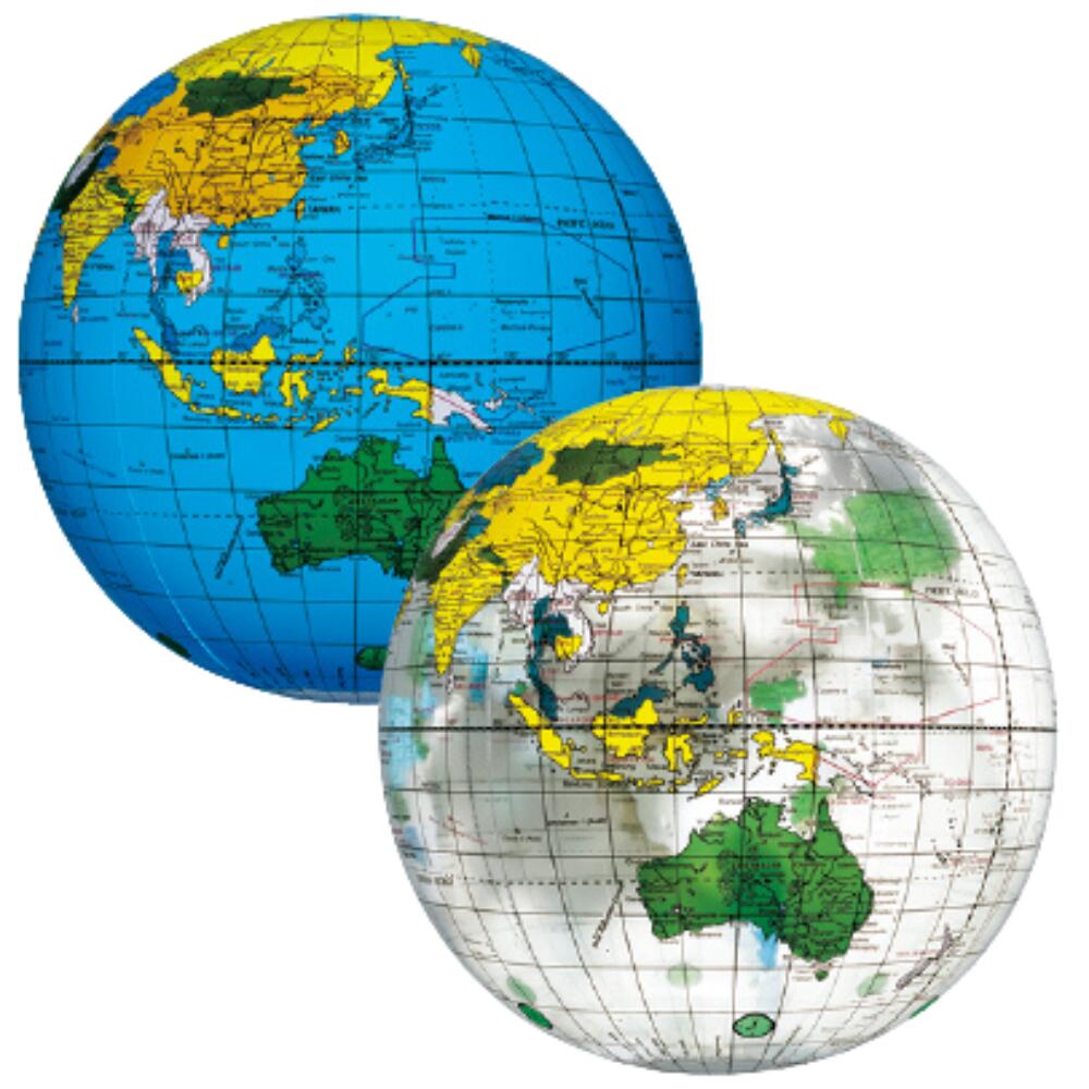 ビーチボール 水遊び プール 地球儀ボール クリア ブルー 池田工業社(メール便対象商品)(メール便4点まで)