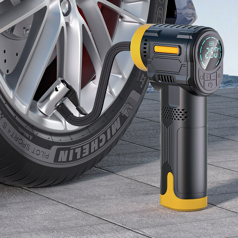 充電式 電動 エアコンプレッサー エアーコンプレッサー 自動車 自転車 空気入れ バイク ボール 空気入れ LEDライト tec-newcomp02