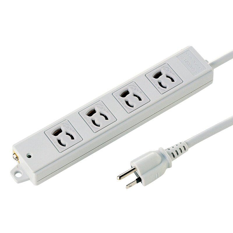 工事物件タップ 抜け止め 4個口 2m マグネットつき 通電ランプつき グレー TAP-KS4-2 サンワサプライ