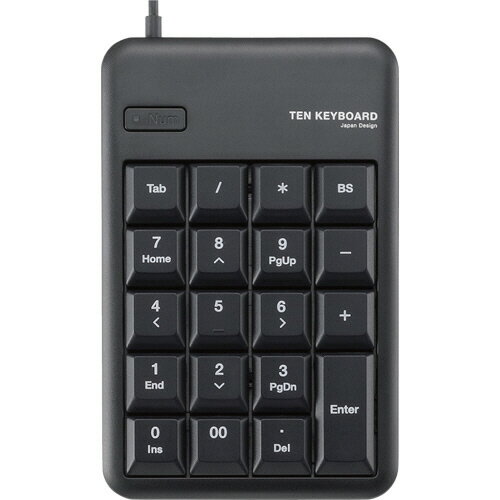 エレコム USB接続 テンキーパッド メンブレン ブラック RoHS指令対応 RoHS指令準拠(10物質) TK−TCM011BK/RS 1個