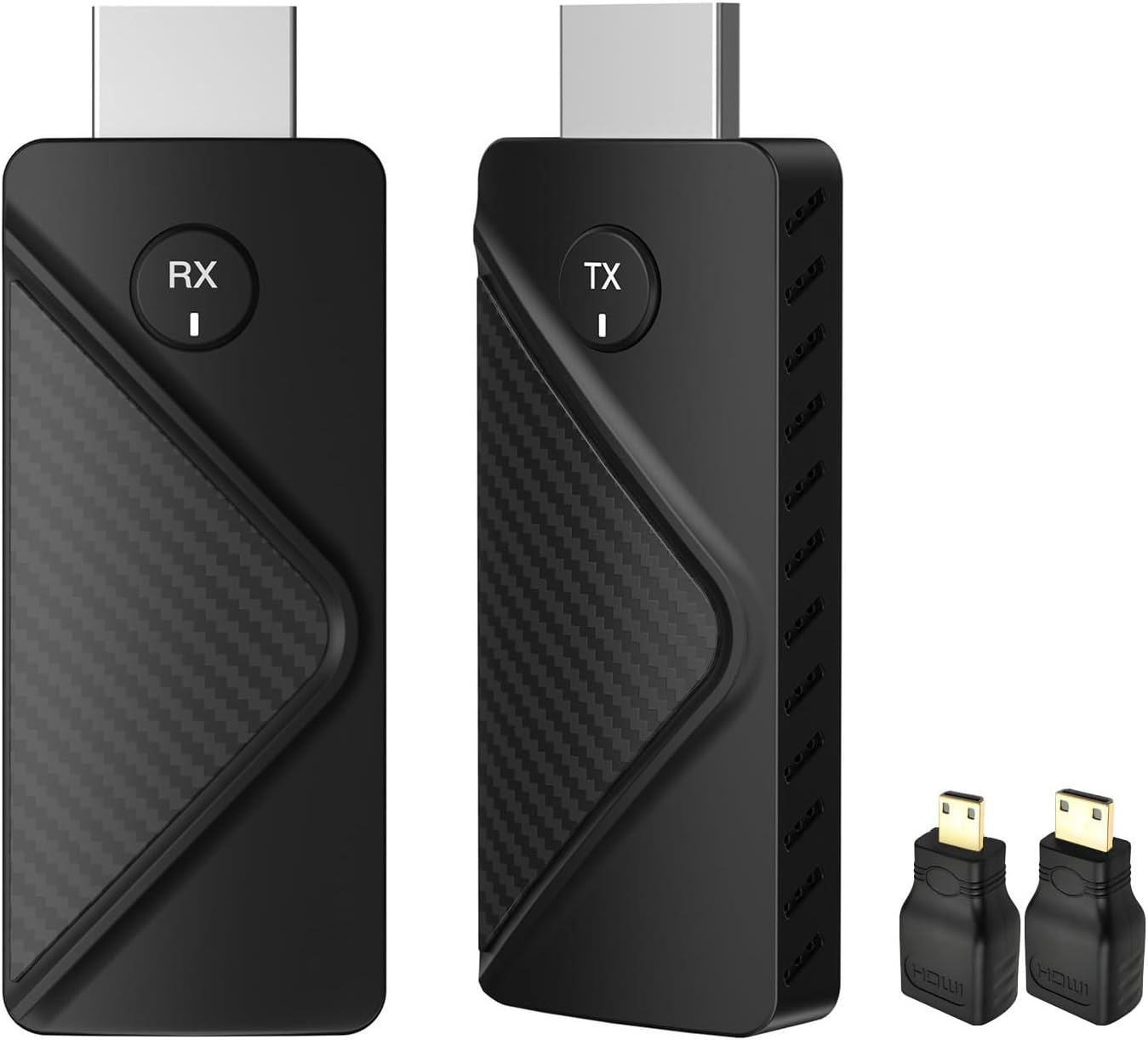 【2025年新登場】 ワイヤレス hdmi 無線 送受信機セット hdmi 無線化 1080P@60Hz/2.4G+5G/100m 小型 挿すだけで使える WIFI&設定不要 超低遅延 映像音声同期出力 LEDディスプレイ搭載 8台増設可能 収納に便利 テレビ/PC/Mac/Laptop/Window/カメラ/監視カメラなど対応