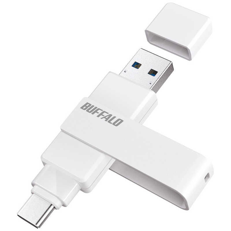 BUFFALO　USB3.2(Gen1)対応 Type-AC両対応 回転式USBメモリー ［32GB / USB TypeA＋USB TypeC / USB3.2 / 回転式］　RUF3-ACR32G-W/C