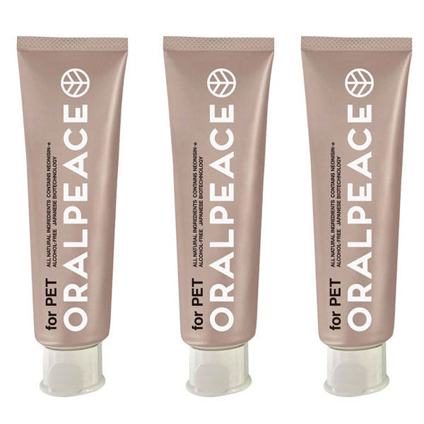 オーラルピース フォー ペット 犬猫用 無添加歯みがきジェル 80g×3個 特許製剤ネオナイシン-e