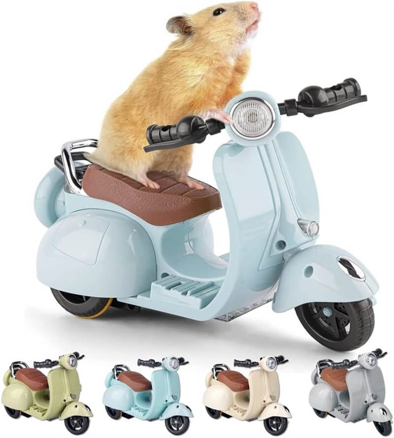 【一部即納】ハムスター おもちゃ 車 電動バイク 360度回転 ライト 音楽 付き オートバイのおもちゃ 小さなペット用 ウサギ モルモット おもちゃ 乗用玩具 電動バイク 面白い 玩具 ストレス解消 運動不足対策 バッテリ付かない