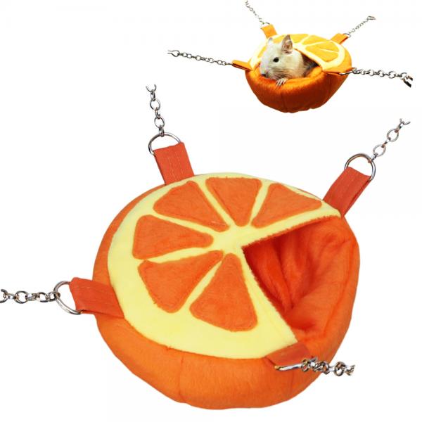 レインボー フルーツカップ オレンジ ハンモック ベッド デグー モモンガ リス 関東当日便