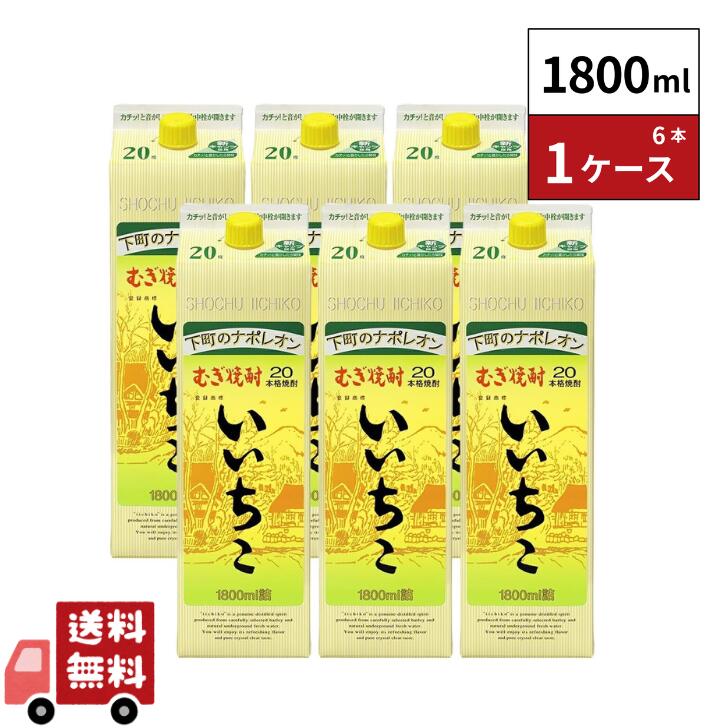 いいちこ パック 麦焼酎 20度 1800ml×6本 1ケース