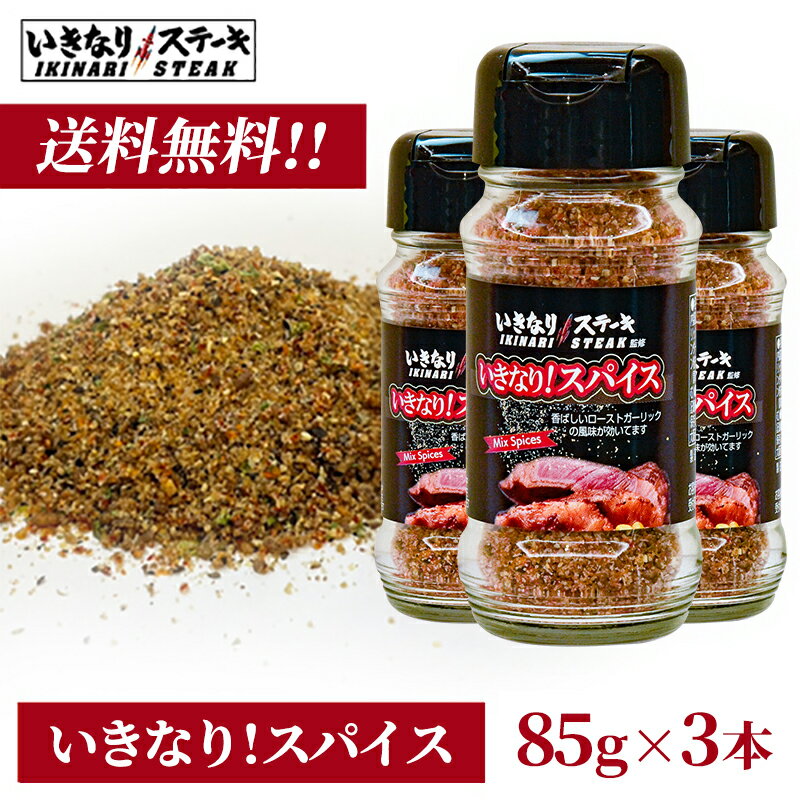 ステーキスパイス いきなり！スパイス【85g 3本】ステーキスパイス 調味料 にく 肉 調味料 スパイス 味付け 万能 スパイスミックス ローストガーリック BBQ アウトドア キャンプ チキン 野菜炒め 調味料 スパイス すぱいす ギフト プレゼント【いきなり！ステーキ】