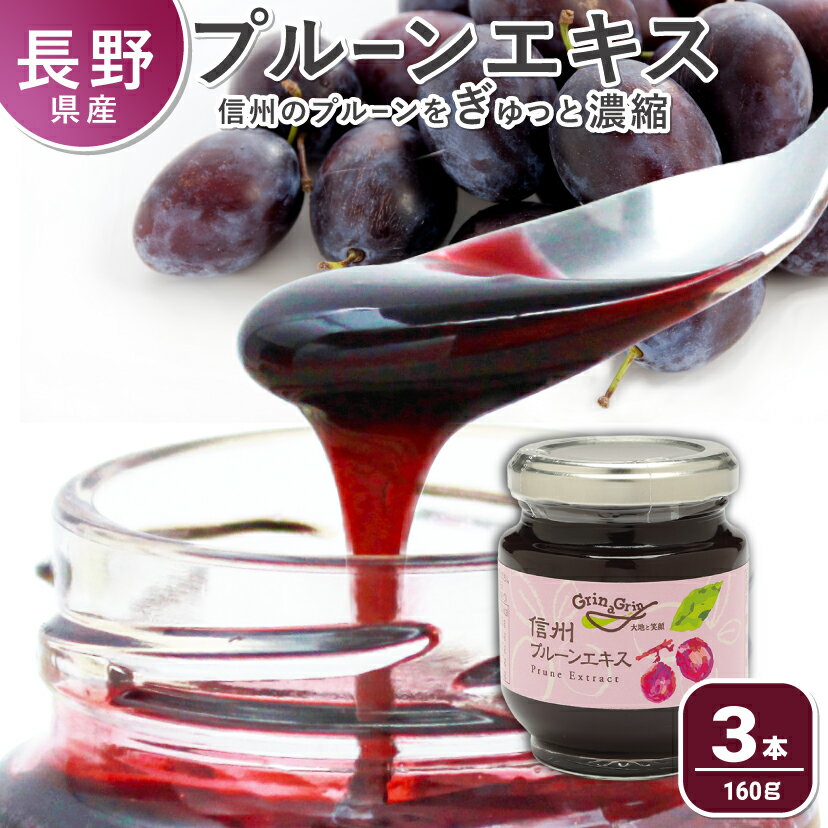 【ポイント10倍 お買い物マラソン】プルーンエキス 国産 長野県産 信州プルーンエキス 160g×3本 長野興農 お取り寄せ 長野県産プルーン使用