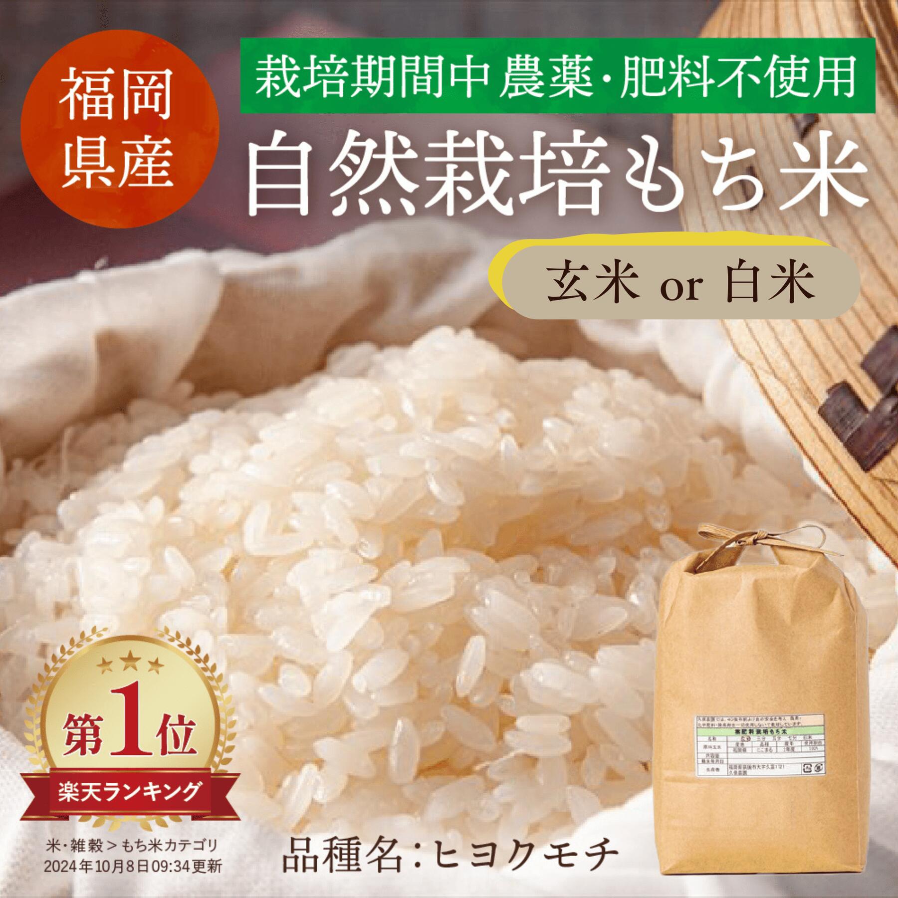 【令和7年産】無農薬栽培 もち米 2kg 5kg 10kg 20kg 久保農園 福岡県産 九州産 国産 もち米 餅米 ヒヨクモチ モチ米 ひよくもち 無農薬米 無農薬 無肥料 餅 もち白米 もち玄米 玄米 分づき 分づき米 3分づき 5分づき 7分づき