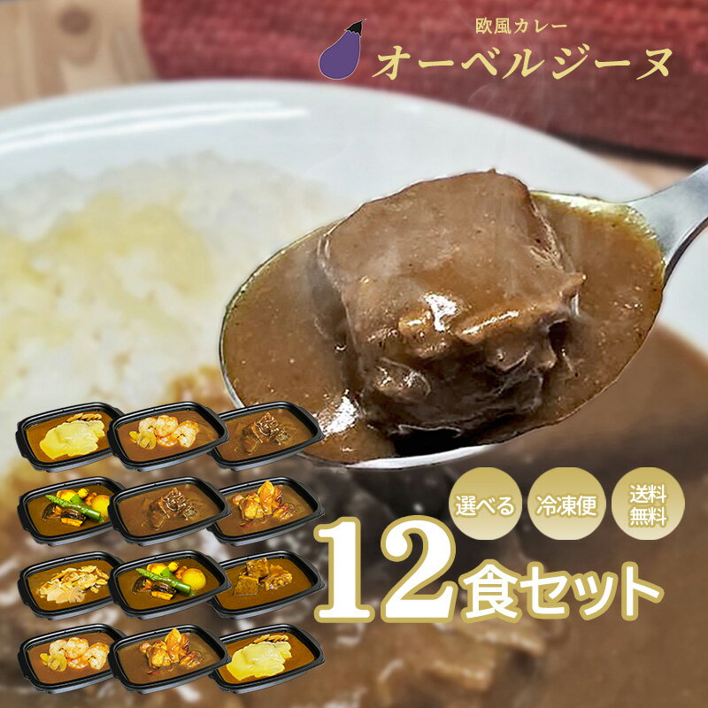 欧風カレー　オーベルジーヌ12個セット　送料無料　通販　お取り寄せ　カレー　冷凍　おうちで　人気　ロケ弁　ギフト