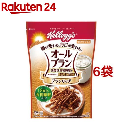 ケロッグ オールブラン ブランリッチ(250g*6袋セット)【オールブラン】[小麦ふすま 小麦ブラン 発酵性食物繊維]