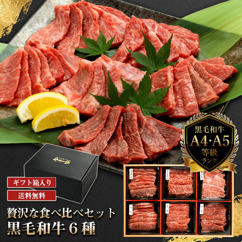 【ギフト専用 】黒毛和牛6種セット サーロイン うで もも リブロース バラ カルビ