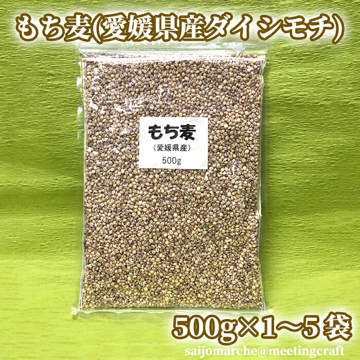 食べる食物繊維 国産 もち麦(愛媛県産ダイシモチ) 500g×1袋/2袋/3袋/4袋/5袋