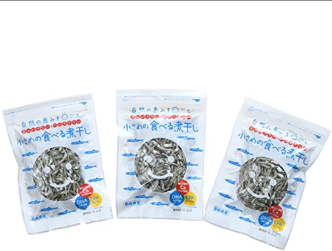[岡商店] 煮干し 小さめの食べる煮干し 40g×3袋 /いりこ 煮干 カルシウム おやつ おつまみ 無添加 小魚