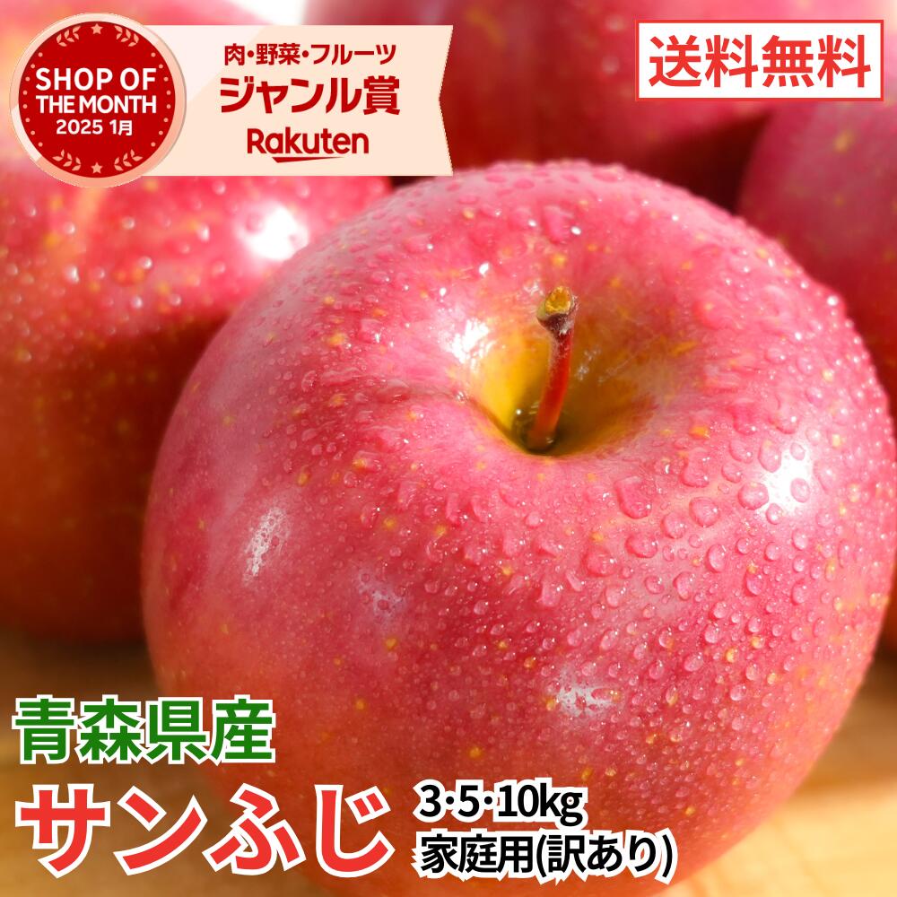 【レビューで500円】青森県産 りんご サンふじ 家庭用訳あり 3kg 5kg 10kg 送料無料 産地直送