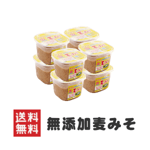 味噌蔵から即納！麦味噌 無添加 減塩 国産原料100％使用750gカップ入り8個　まとめ買いで8％OFF