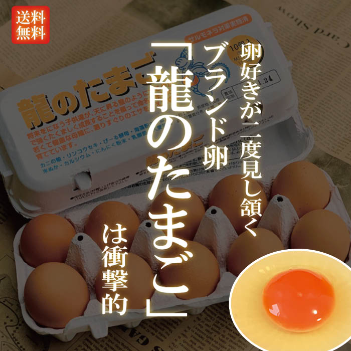 国産ブランド鶏卵 「龍のたまご」 10〜120個 大分県産 （10個入り×2〜12パック ）【送料無料 赤玉 赤卵 濃厚 こだわり おいしい 卵 高級 プレゼント ギフト 贈答品 お中元 お歳暮 御歳暮 お中元 御中元】