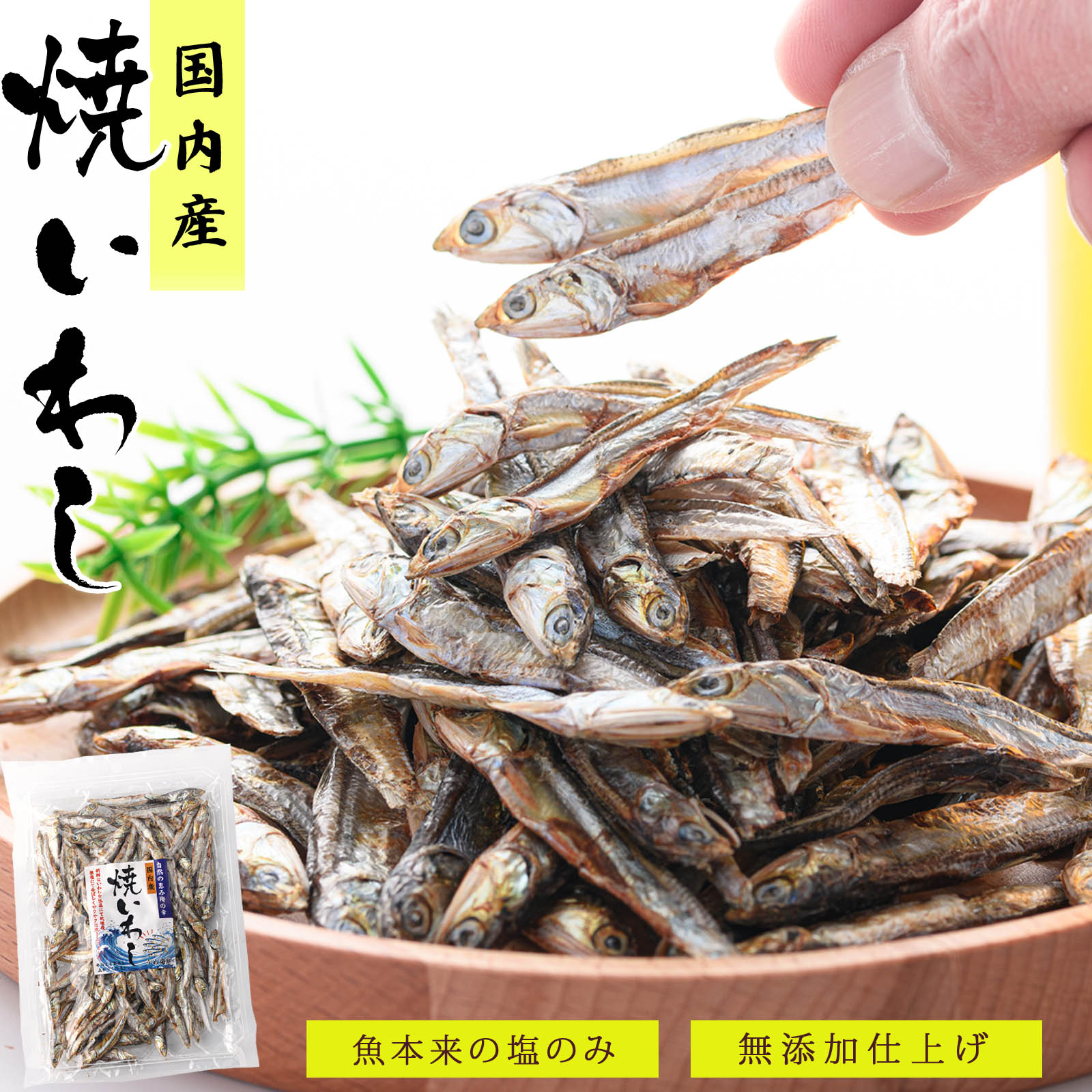 【新商品】国産 焼きいわし 無添加 無塩(食塩不使用 魚本来の自然な塩味)干物 かたくちいわし 低温乾燥後 香ばしく焼き上げました 小魚 珍味 おつまみ おやつ
