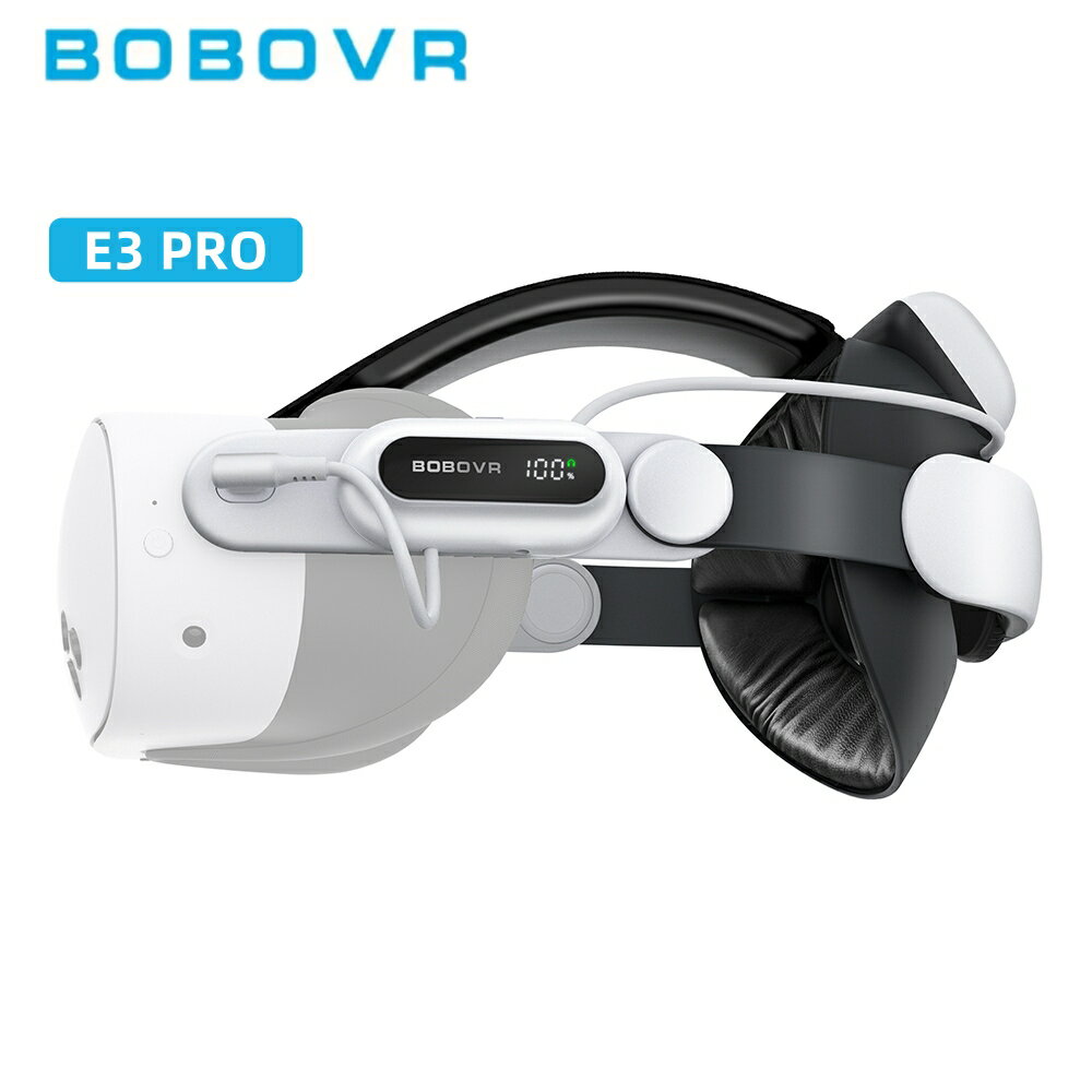【公式ライセンス】BOBOVR E3 Pro ヘッドストラップ BOBOVR B100バッテリーパックを使用 - Meta Quest 3 / Meta Quest 3S 用 メタ クエスト3 / メタ クエスト 3S 用 -快適フィット設計 VR体験向上 長時間快適 VR アクセサリー 長時間プレイ可能 - VR ゴーグル 対応