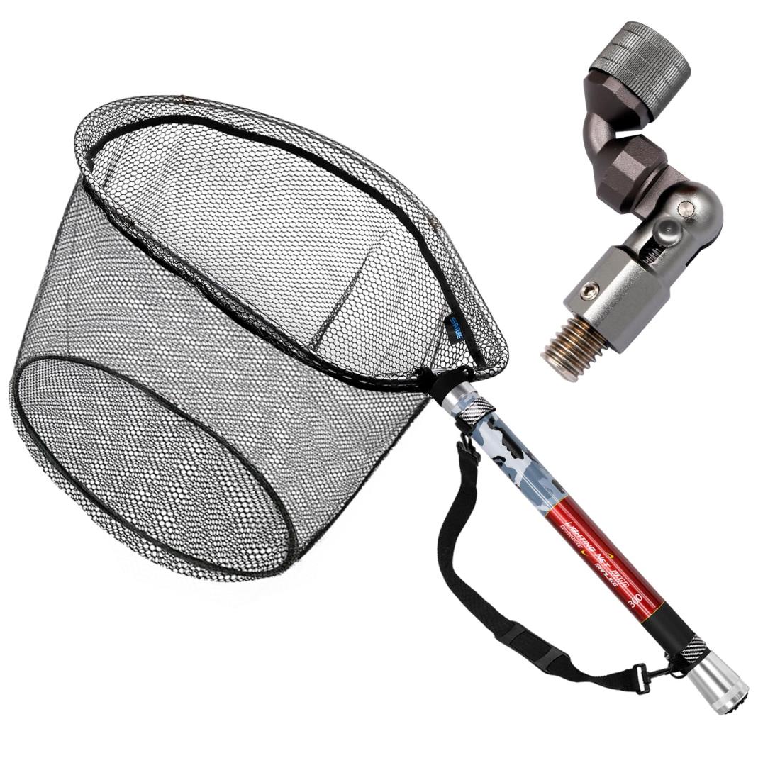 サンライク（SANLIKE）玉網 タモ網 伸縮式 ランディングネット 12段階 11段階 7段階 小継玉の柄 釣りネット 釣り 4つ折り枠 すくい網 淡水海水適用 網 漁具 3M/5M/6M/7M/8M (迷彩玉の柄+45*59CMネット+グレーなタモジョイント, 3M)