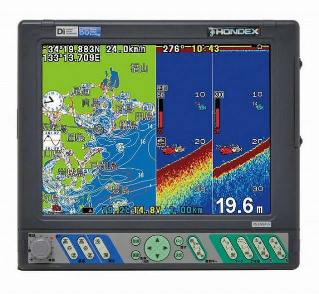 振動子TD28付 ホンデックス PS-100GP-Di 10.4インチ大型画面PS100GP 10型 プロッター魚探 GPS魚群探知機 PS100GP PS100 PS-100 HONDEX 本多電子