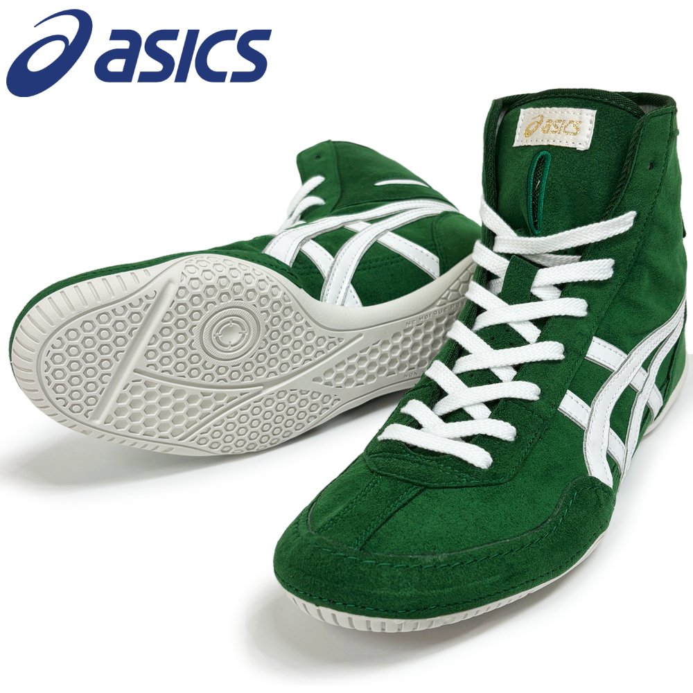 【サイズ交換送料無料】アシックス asics レスリングシューズ 1083A001 ライナースポーツオリジナルデザイン ボクシングシューズ グリーン×ホワイト A529