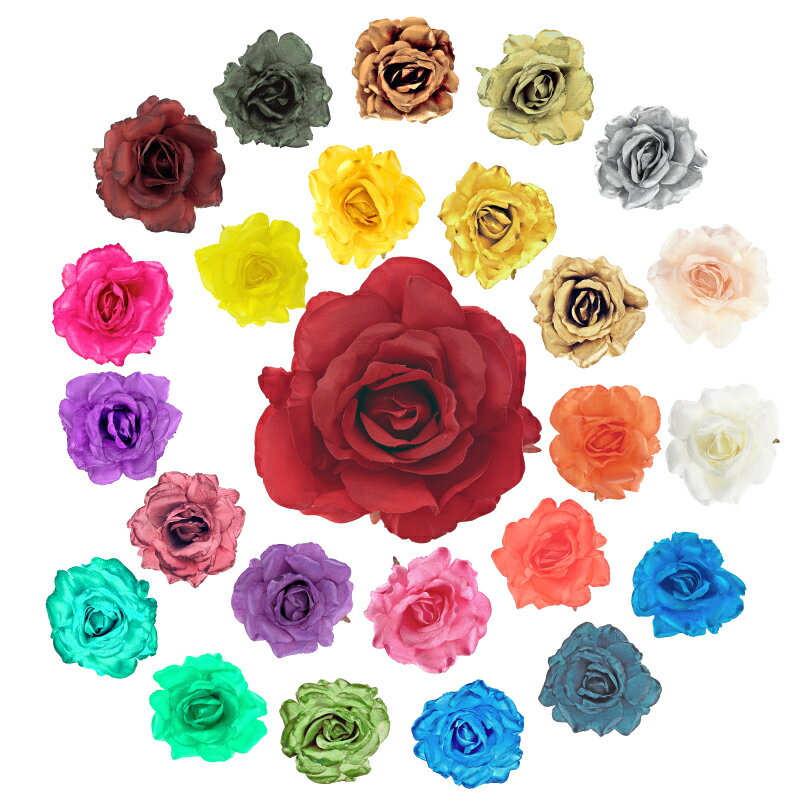 造花　FF-165（全25色）【フラメンコ用品】コサージュ 髪飾り フローレス 薔薇