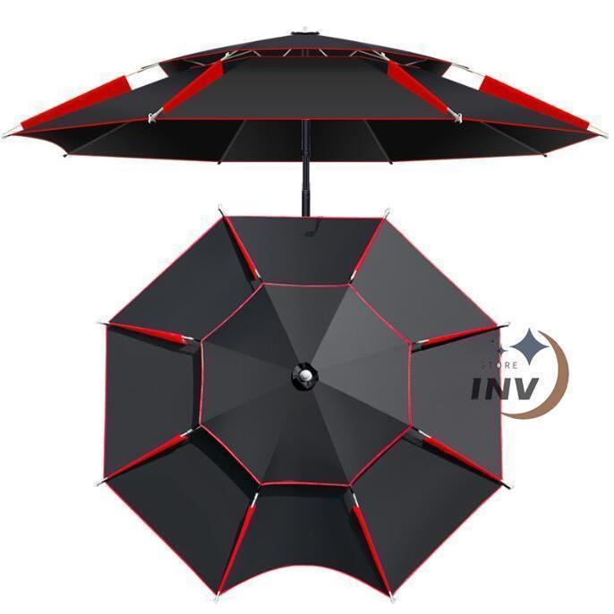 パラソル アウトドア 庭 釣り ガーデンパラソル 大型 傘 風に強い 釣り用傘 フィッシングパラソル ビーチ用傘 2層設計 ビーチパラソル 収納袋付き 防風 頑丈