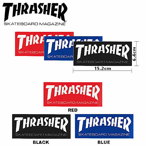 【THRASHER】スラッシャー SKATE MAG MEDIUM Sticker ステッカー スケートボード スケボー シール 15.2cm×6.4cm 3カラー