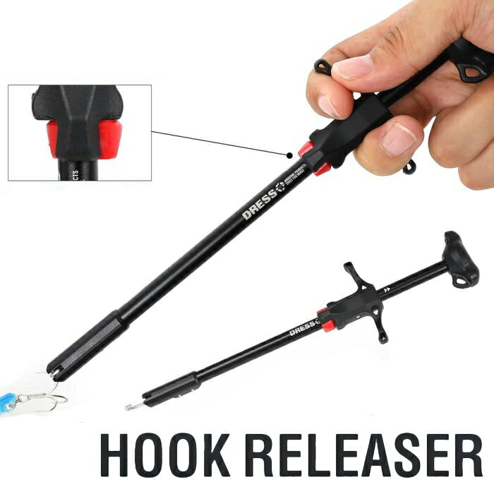【お買い物マラソン 4/4 20時〜】【楽天1位!20冠!】 DRESS フックリリーサー ドレス 釣り フィッシング 疑似餌 ルアー 針外し 全長240mm 先端収納可能 針はずし 釣具 魚 フックリムーバー ドレス ファミリーフィッシング 数釣り おえおえ棒 ワカサギ キス