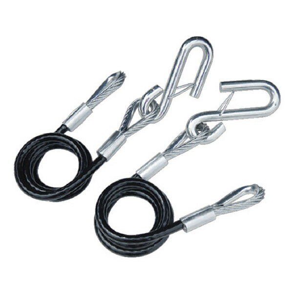 【垂れ下がらないロール式】 トレーラー セーフティケーブル 2本セット 3500lbs 約1575kg ヒッチケーブル セーフティーワイヤー カール 脱落防止 フックキーパー ボート トレーラー パーツ ジェット 水上バイク