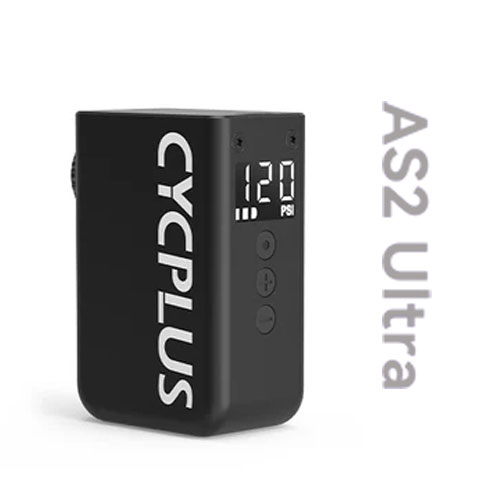 CYCPLUS AS2 ULTRA 超小型 ブラック 空気圧計付き MAX120Psi 電動空気入れ 電動ポンプ 仏米対応 サイクプラス