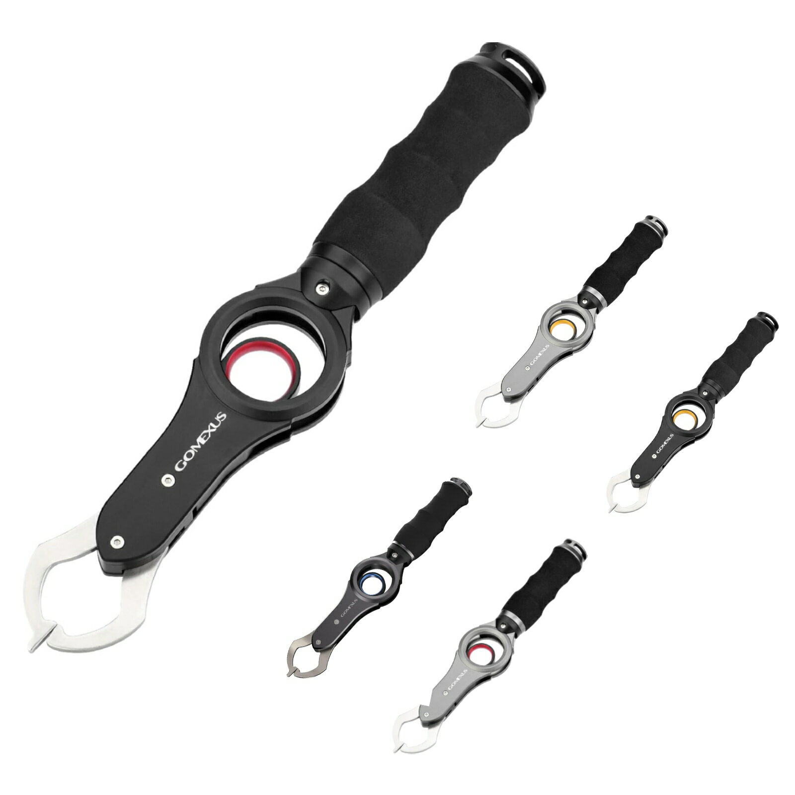 【楽天2位】【送料無料】ゴメクサス フィッシュグリップ アルミ合金 測り機能 魚掴み 錆に強い 360度回転 フィッシンググリップ 耐久性 耐荷量30KG ルアー釣り