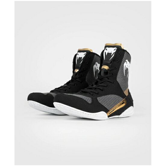 VENUM ヴェナム Elite ボクシング・シューズ - ブラック/ホワイト/ゴールド 靴 ベナム VENUM-03681-523 格闘技 ボクシング