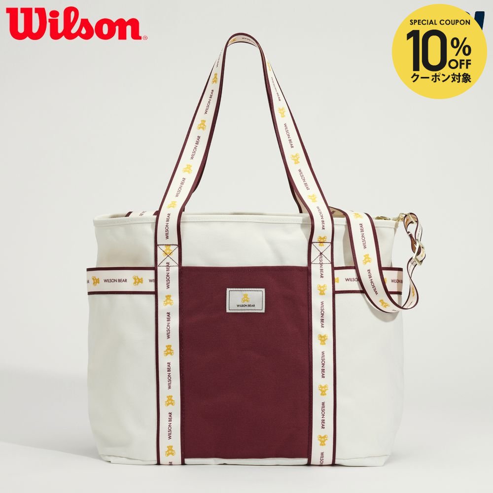 【10％OFFクーポン対象】ウイルソン Wilson テニスバッグ・ケース BEAR JPN COLLECTION TOTE WINE ベアジャパンコレクション ミニトートバッグ ワイン WR8048001001